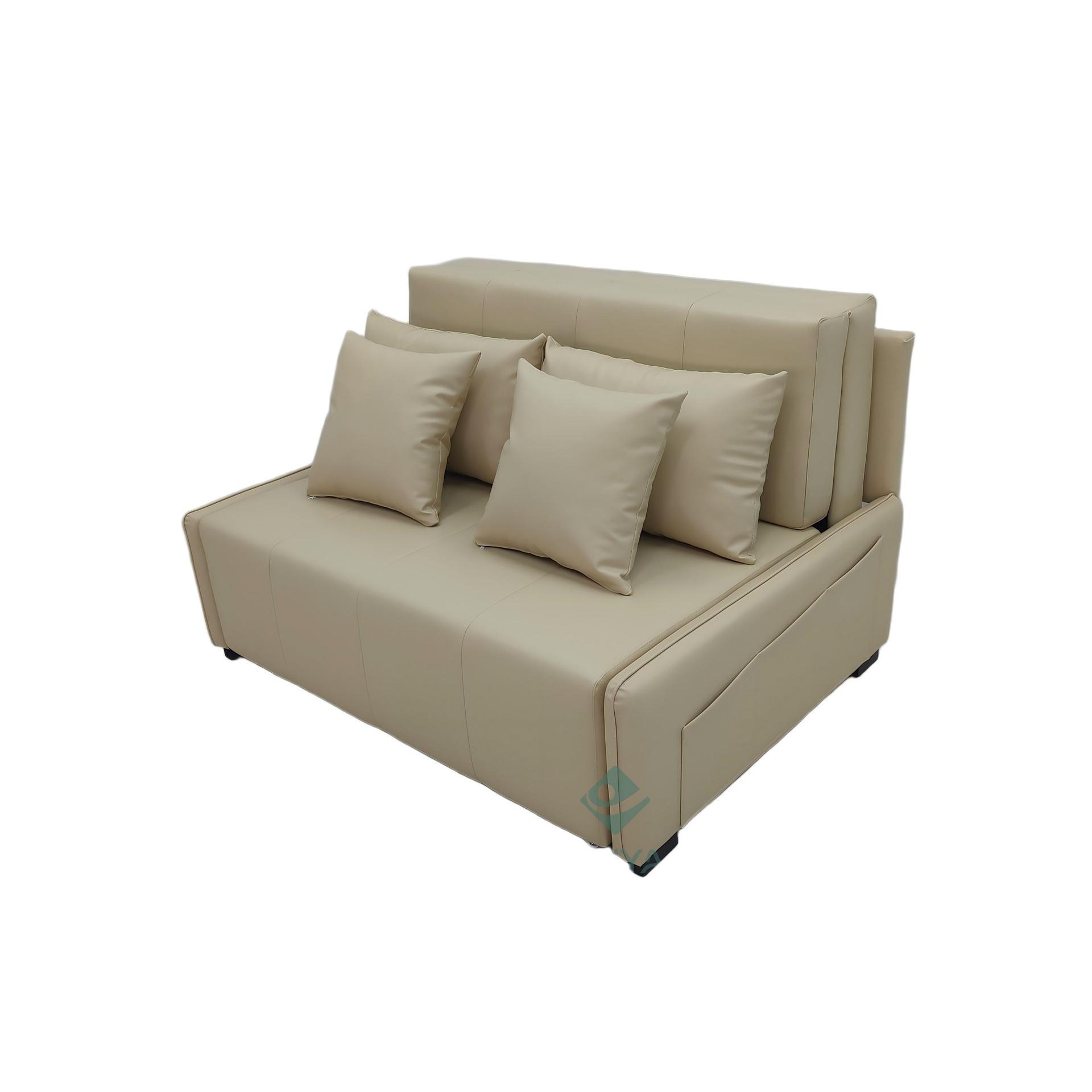 Moderno simple multifuncional sofá cama de cuero puede almacenar pequeño apartamento de sala de estar sofá cama individual