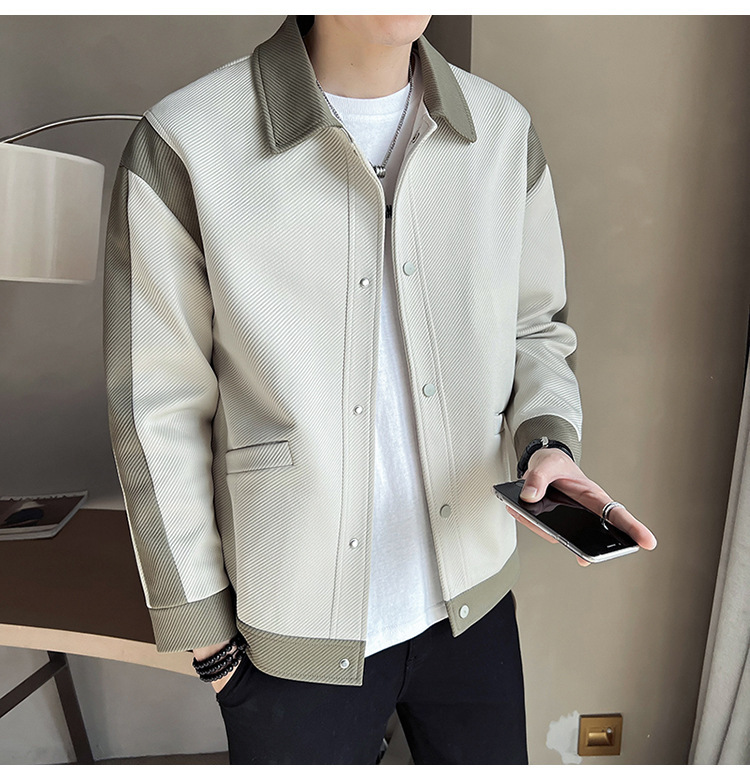 Color Block Blazer For Men Stylish Casual Autumn Jacket_voghion.com