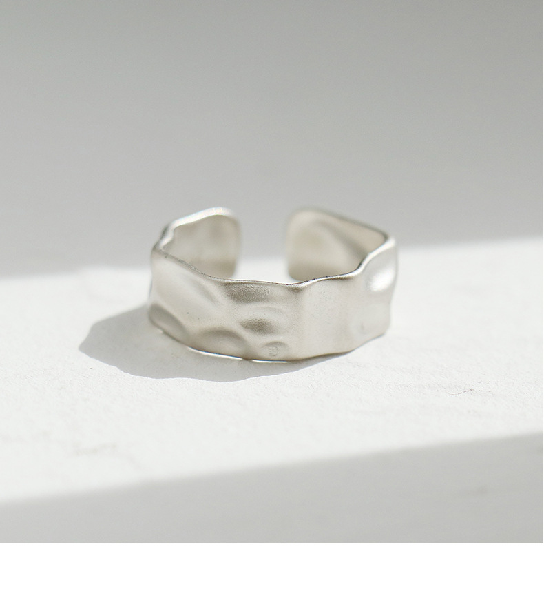 Fashion Irregular Solid Color Sterling Silver Plating Open Ring 1 Piece