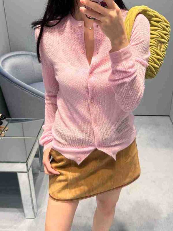 MIU 軽量カシミヤニットカーディガン深セン南友ハイバージョン 25 新しい日焼け止め通気性長袖トップ|undefined