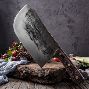 Chopping knife thickened bone cutter Longquan forging old kitchen knife bone chopping hammer pattern kitchen household kitchen tool stainless carbon steel