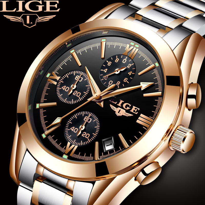 LIGE Watch Silver Blue
