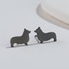 Fashionable accessory, cute brand earrings, rabbit, piercing, suitable for import, new collection, simple and elegant design, cat