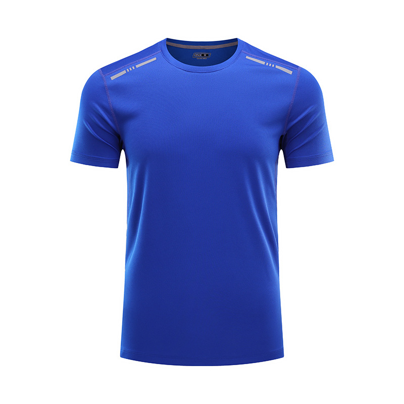 Ag de alta gama antibacteriano desodorante sudor absorción cuello redondo camiseta de publicidad deportiva reflectante de manga corta camiseta de secado rápido camiseta personalizada