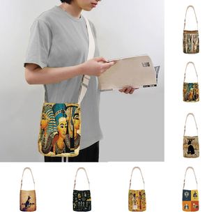 Classic oil painting printed shoulder bag mini small tote bag women's casual off-road bag canvas bag small crossbody bag