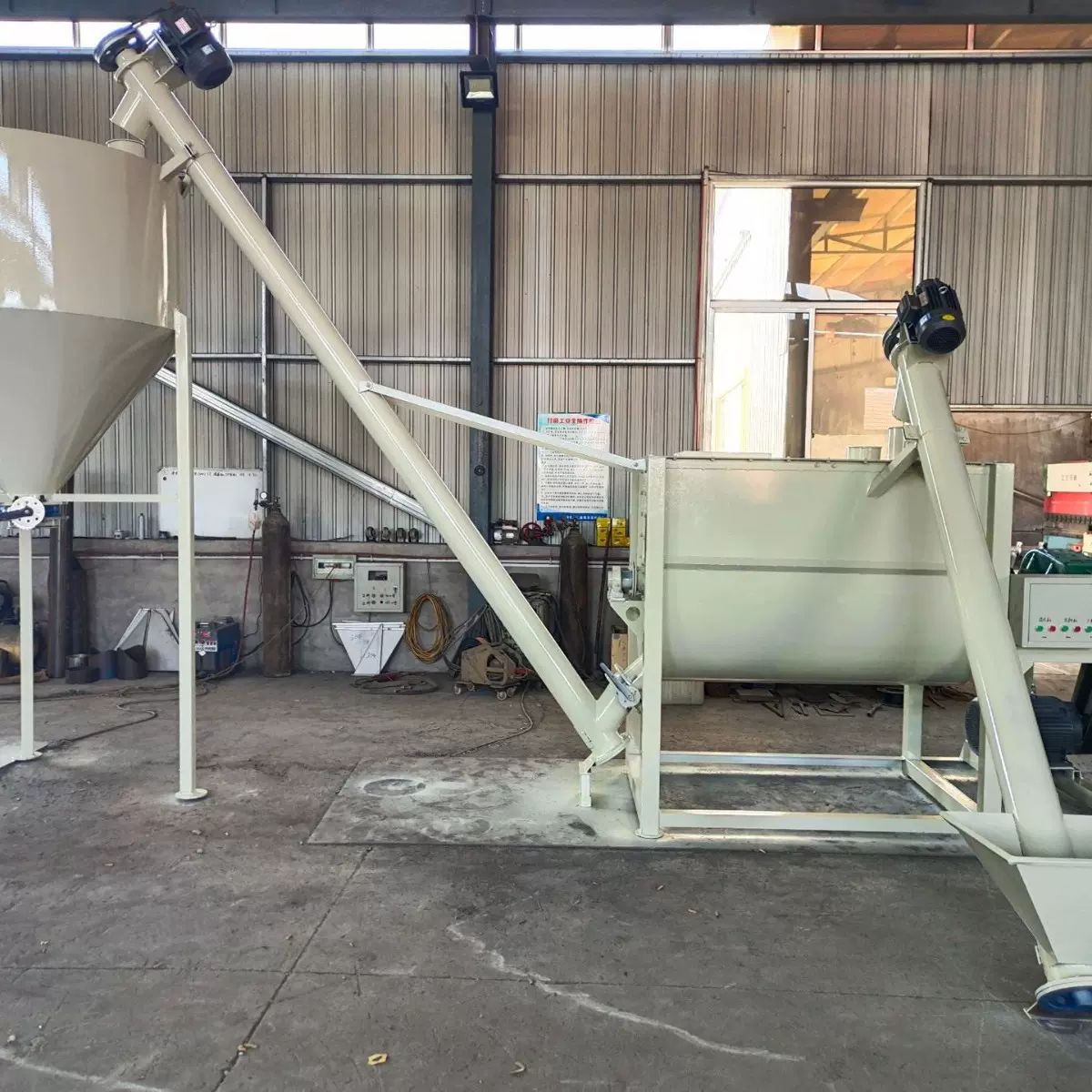 镙带混合机干粉沙浆成套生产设备 腻子粉成套混合设备