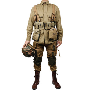 Zwjpw/American M42 Paratrooper Suit Garand 10-Link Equipment Set Normandy Landing Replica Film and Television Props