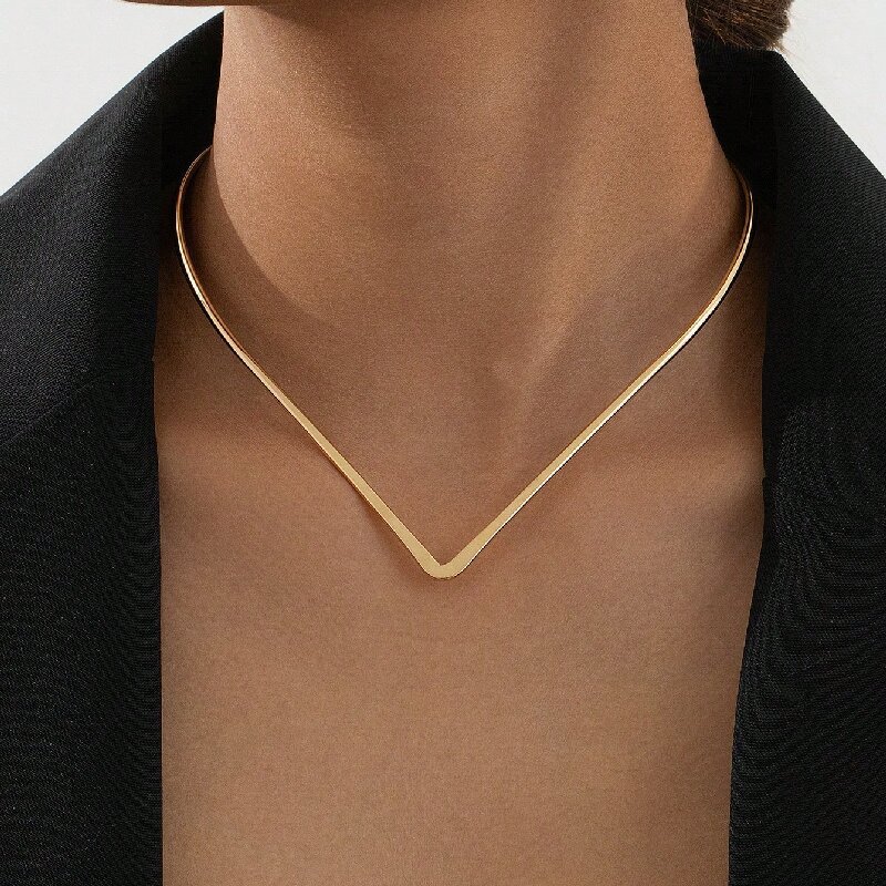 Europa y América cruzada de moda simple collar en V hombre moda callejera collar mujer hip-hop retro collar