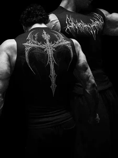 Breathedivinity 2026 Men's Sports Fitness Vest Printed Quick-Drying Tight-Fitting Sleeveless Vest