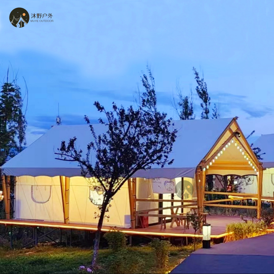 Outdoor camping large wooden structure tent hotel Scenic area Camp…