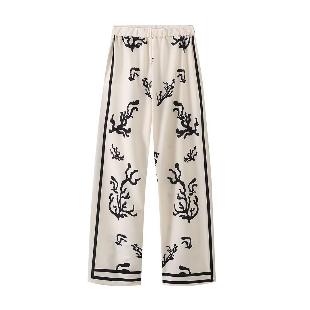 490g Weight Long Sleeve Sleeve Length Polyester Fabric Type Pant Co-ord Set Sets Type 2 Pieces Set Quantity Holiday, Outdoor, Beach Occasion Turndown Neckline Regular Fit Fit Type Printing Pattern Summer, Spring Season Women's Gender Vacation Style Holiday Outdoor Beach Women's Vacation Printing Polyester Pant Co-ord Set Pants Sets 13