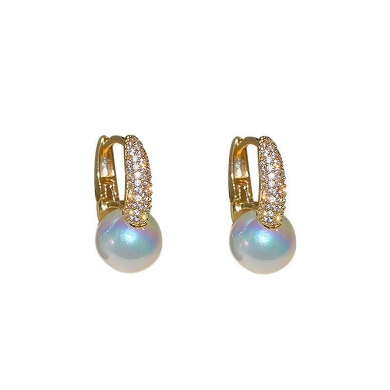 Серебряная игла, серьги из жемчуга, микроинкрустация, стиль легкой роскоши, стиль высокого качества
