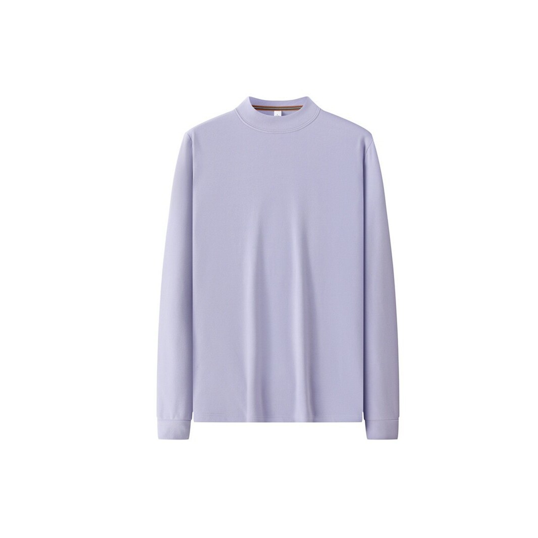 Men's Solid Color Round Neck Long Sleeve Sweatshirt, Spring and Autumn Loose Casual Sports Top, Base Shirt