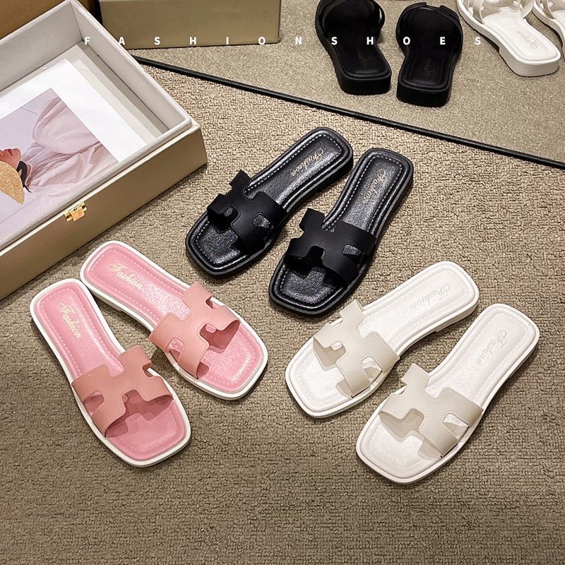Chuangxingjia Children's Slippers, Girls' Summer, Korean Style, Fashionable, Versatile, Indoor and Outdoor Wear, Flat, Parent-Child, One-Strap Sandals