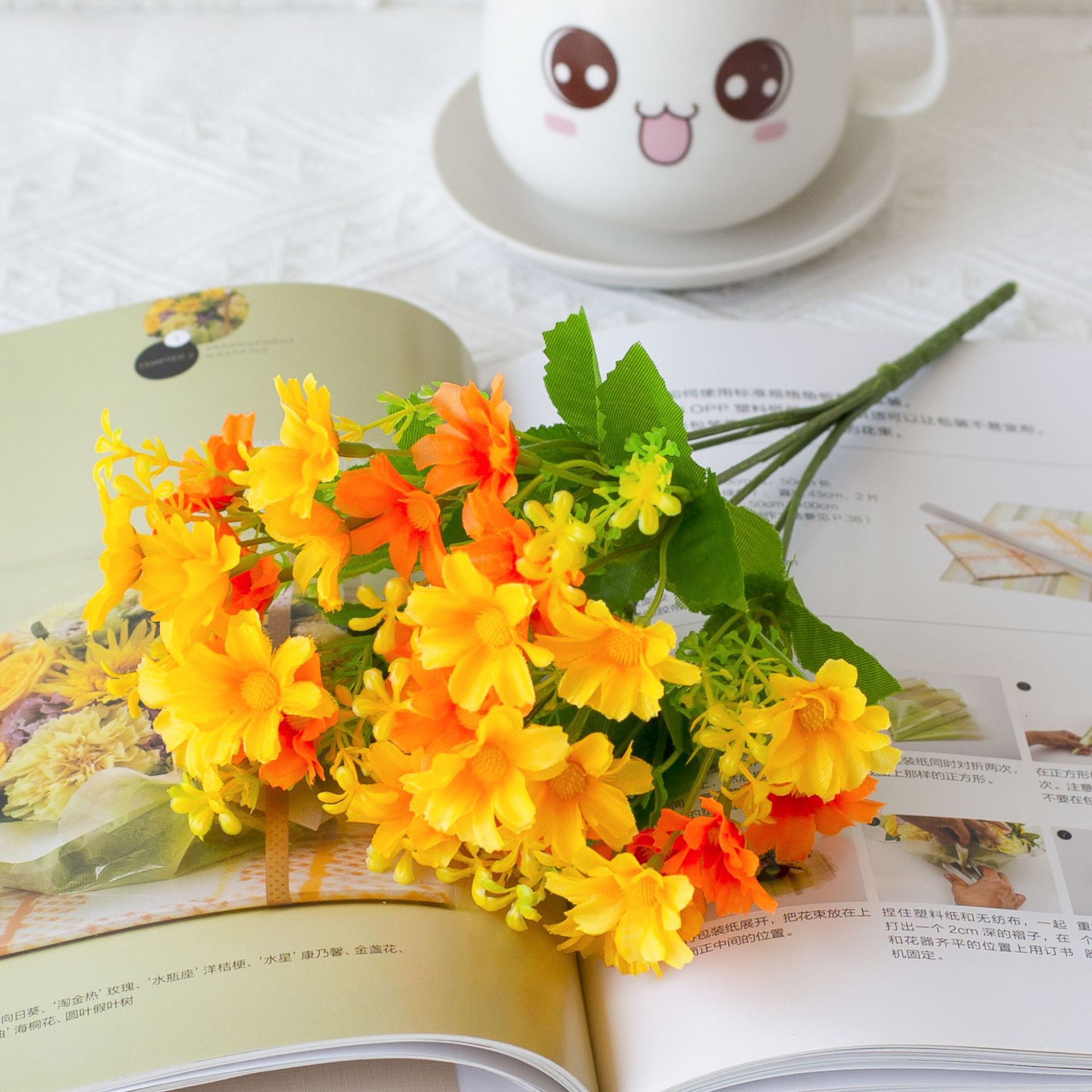 7 orquídeas de salto de horquilla jardín decorativo interior y exterior flores de seda flores falsas flores de flores de simulación