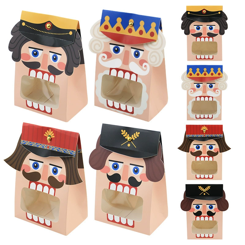 Кросс-бордерная экспортная упаковка для печенья: картонная коробка с ПВХ-окном, большой клапан, карман для брюк, упаковка для солдатиков из орехового дерева