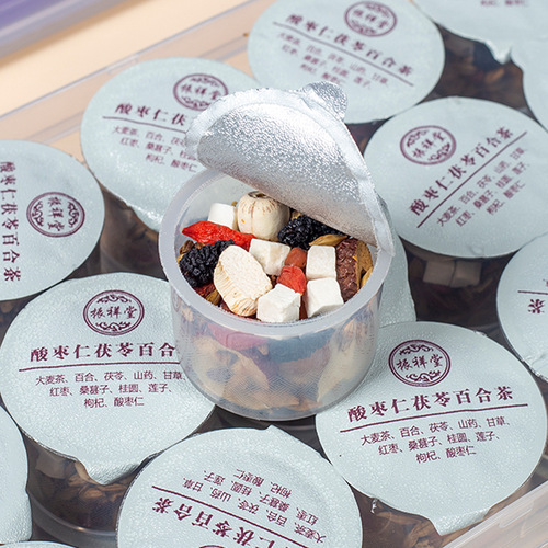 Really domestic jujube kernel lily tuckahoe tea sleeping tea 6 cans of Bozhou scented tea men's tea packaging canned health scented tea