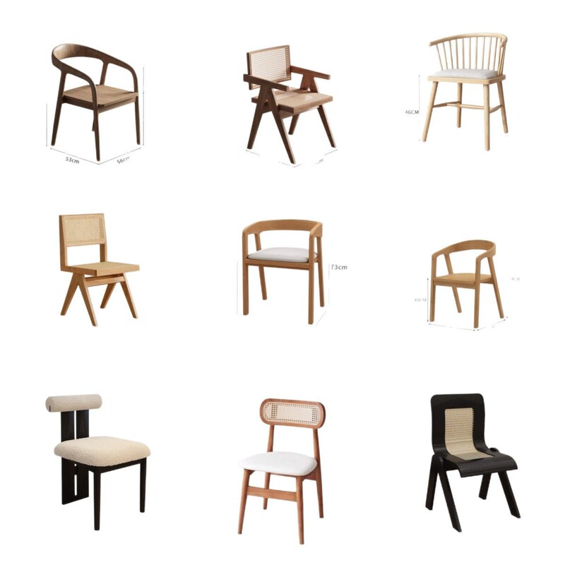 Solid Wood Dining Chair Home Modern Simple Stool Office Conference Room Tea Chair Study Chair Armrest Office Chair