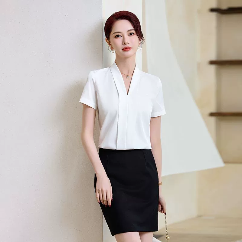 Бесплатная доставка Хозяин в костюме женской рубашки с короткими рукавами и костюмом