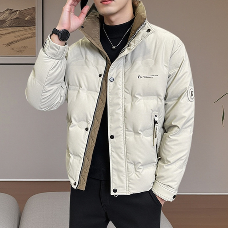 Thickened down Jacket Men's Winter Trendy Handsome Shiny Authentic Winter White Duck down Lightweight Short Coat Trendy Brand
