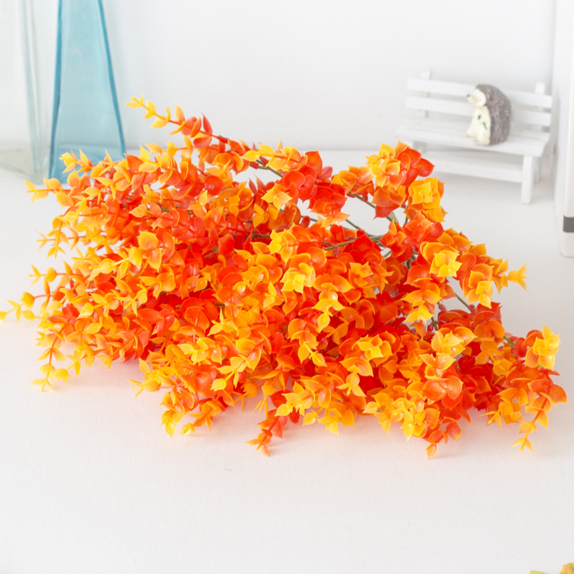 Amazonas transfronterizas de otoño de plástico simulado flores artificiales plantas de eugalia violeta flores decorativas al aire libre