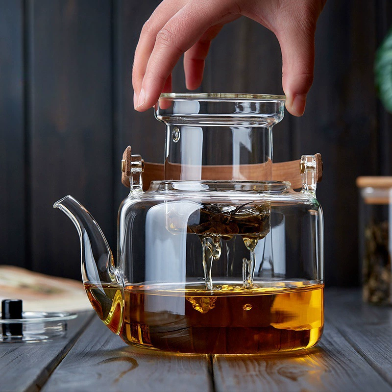 Transparent teapot for home use, increased thickness, simple and elegant design