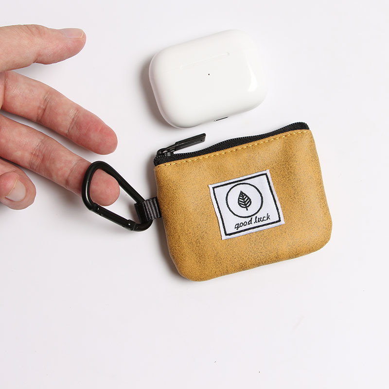 ^Small Portable Mini Headphone Protection Coin Storage Bag Technology Zipper Small Change Bag Simple