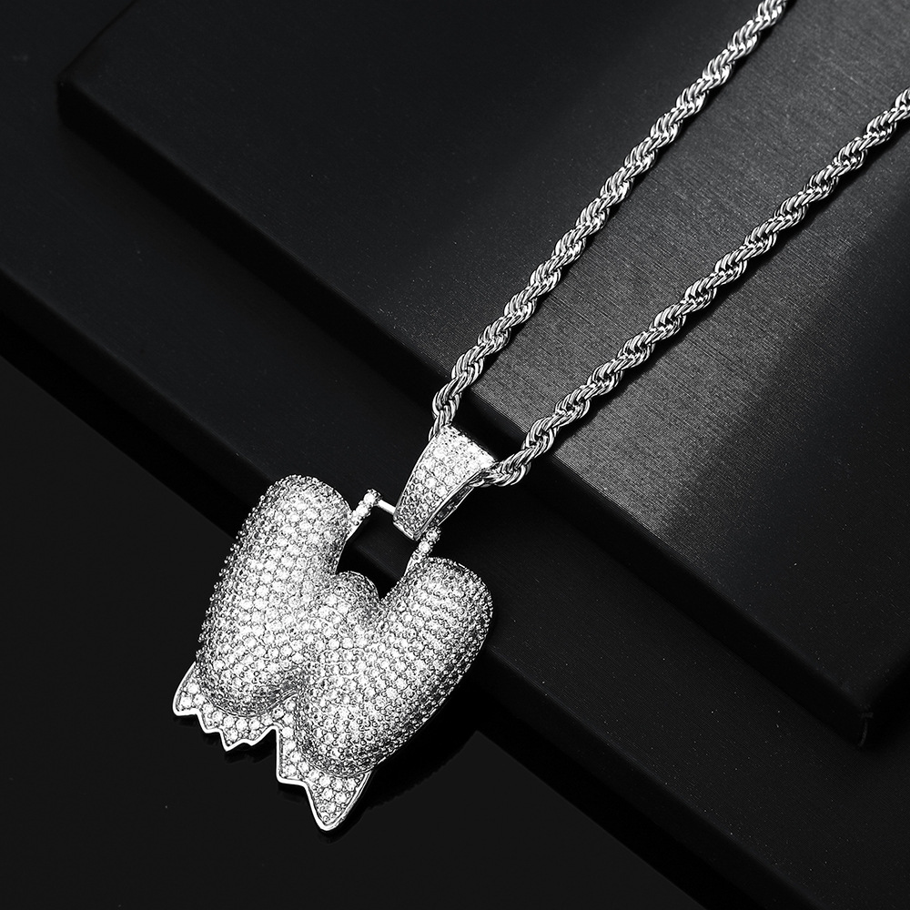 Cross-border hip hop burbuja colgante 26 letras nombre personalizado nicho accesorios de personalidad de zircon para hombres