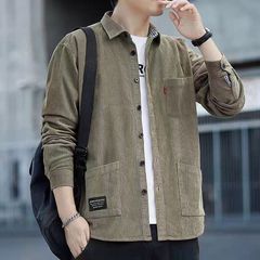 コーデュロイ長袖シャツ男性シャツ純綿工装コートのごろつきがカジュアルな男性服ビジネス