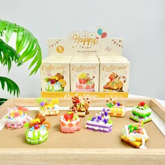レゴ互換の誕生日ケーキ組み立てブロック、マイクロ粒子デスクトップ装飾玩具、高品質ギフト
