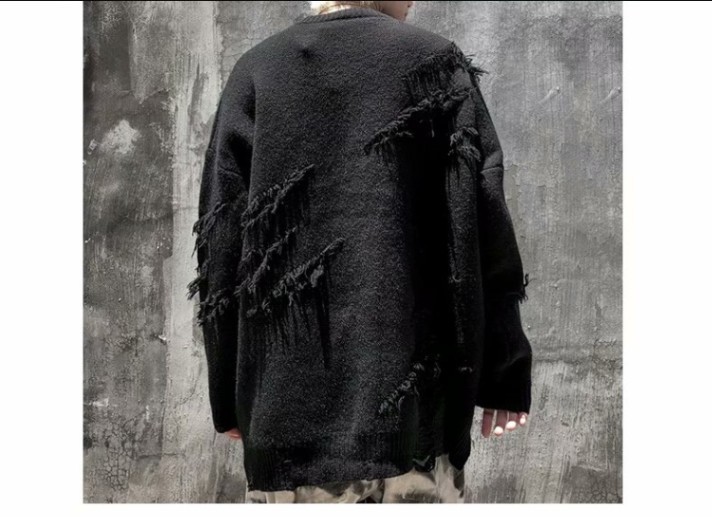 Unisex Oversized Knitted Jumper With Tassel Design For Couples_voghion.com