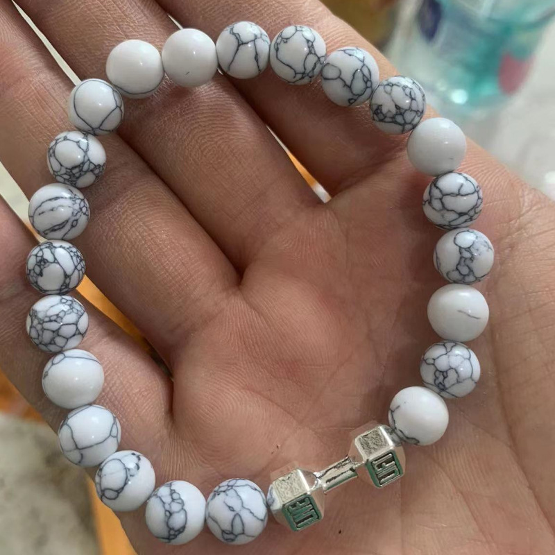 Directo de fábrica pulsera piedra volcánica negro helado aleación mancuerna energía mano cuentas Amazon Venta caliente en la acción al por mayor