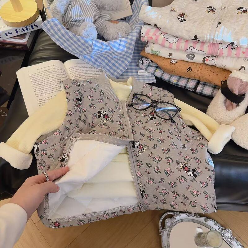 儿童夹棉马甲秋冬款女宝宝加厚内穿保暖背心男童卡通棉坎肩外穿|undefined