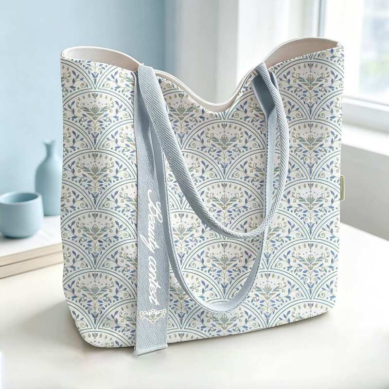 New Chinese-style retro fan-shaped floral canvas bag, fresh and large-capacity tote bag for women to carry books to class and for shopping New Chinese-style retro fan-shaped floral canvas bag, fresh and large-capacity tote bag for women to carry books to class and for shopping