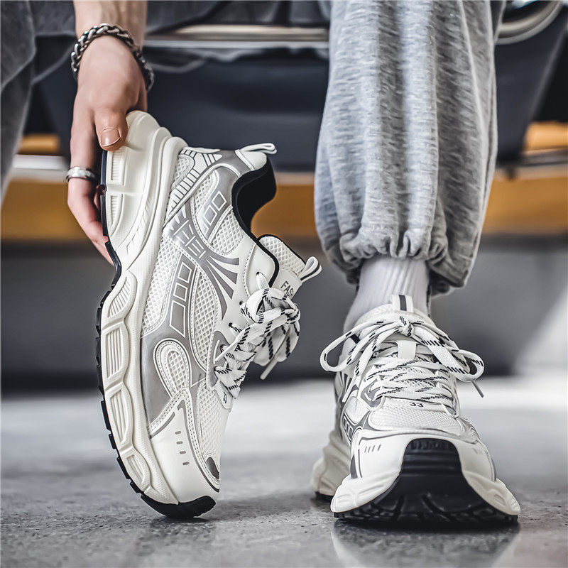 Men's Summer Mesh Breathable Sneakers For Teenagers, Casual Running With Height-increasing Design, Featuring A High-end_vogvips.com