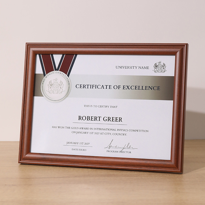 Solid Wood Business License Certificate Photo Frame A4 Frame Tax Registration Certificate Frame A3 Certificate Authorization Letter Frame Photo Frame