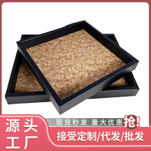 轻奢简约花纹木纹托盘摆件样板间桌面装饰品现代北欧软装摆设