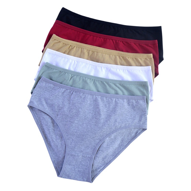 Ropa interior de mujer de talla grande, popular en el extranjero, de algodón puro, exportación a Europa y América, venta al por mayor de ropa interior de mujer de cintura alta, bragas de mujer transfronterizas.