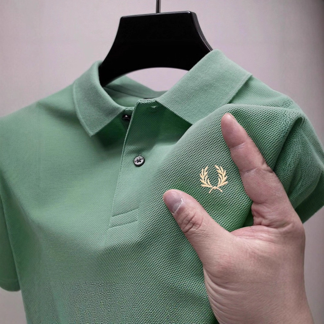 Cross-Border Hot Sale 2025 Men's Polo Collar Short-Sleeved Fashionable Casual Shirt Collar T-Shirt Polo Shirt Casual Versatile