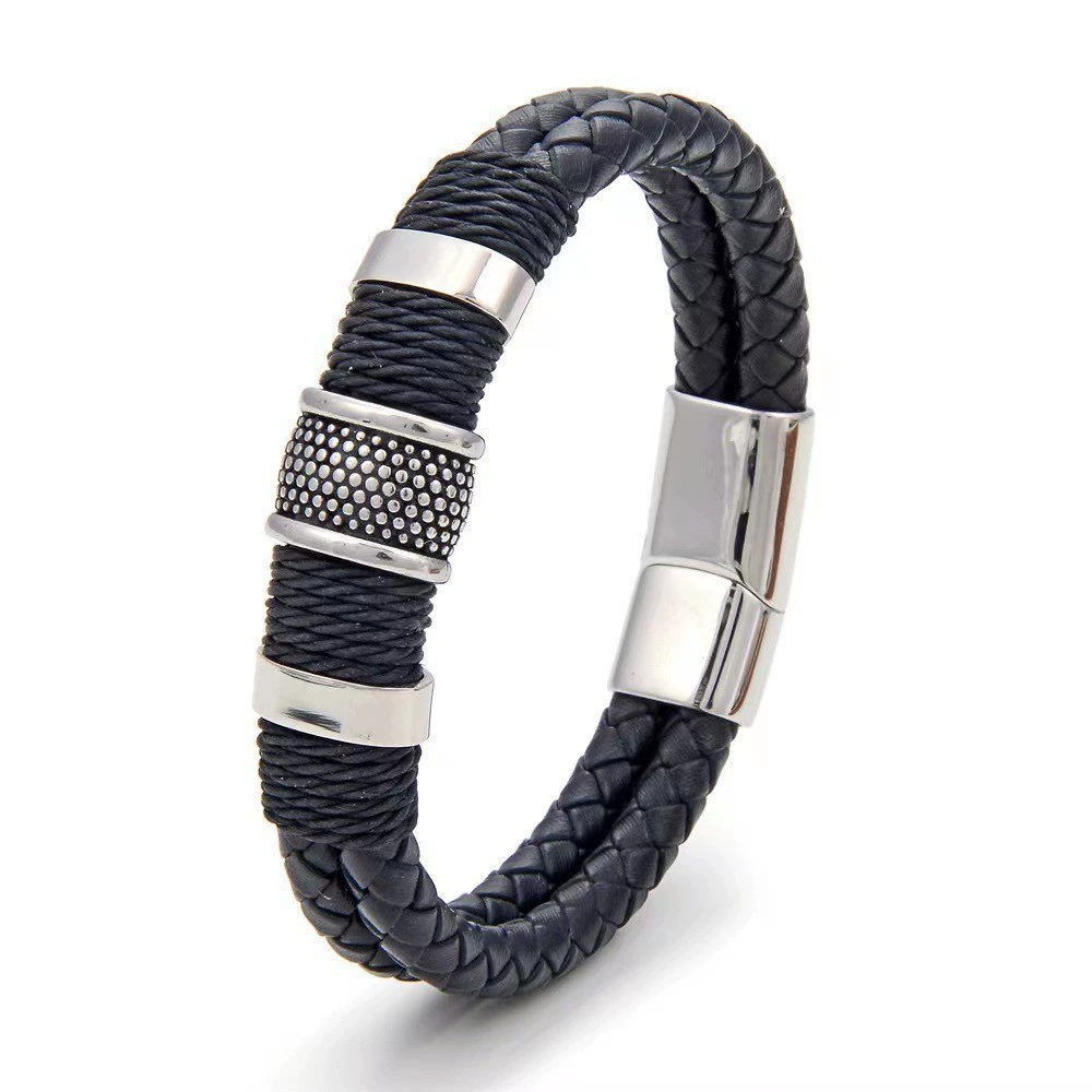 «Переходная торговля»? Вещь: Given instruction: avoid words like wholesale, cross-border or marketplaces. We should translate while removing cross-border. The input: "(Cross-border trading), woven magnetic bracelet for men and women, European style, punk style" Transliterate: Remove cross-border term? We should translate to Russian: