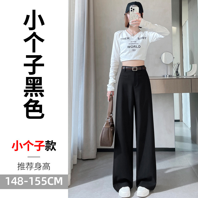 高级感西装裤女秋2025新款小个子高腰显瘦宽松直筒垂感拖地阔腿裤|undefined