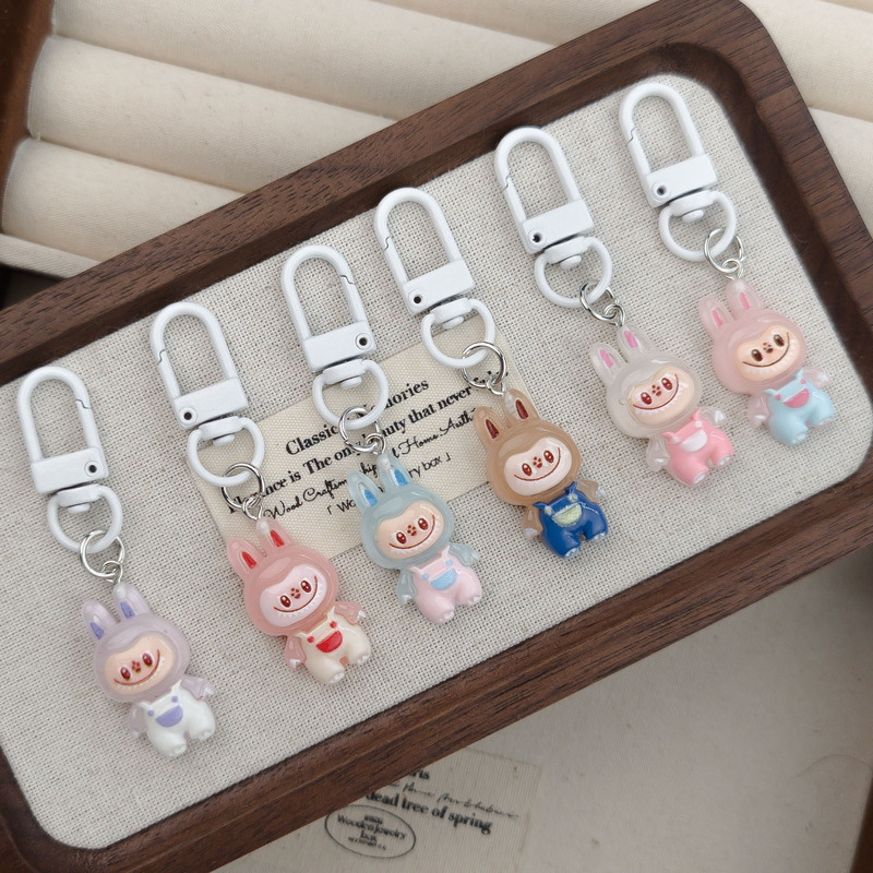 White button I37 strap pants cloth cloth key chain cute doll pendant key chain elf bag pendant gift
