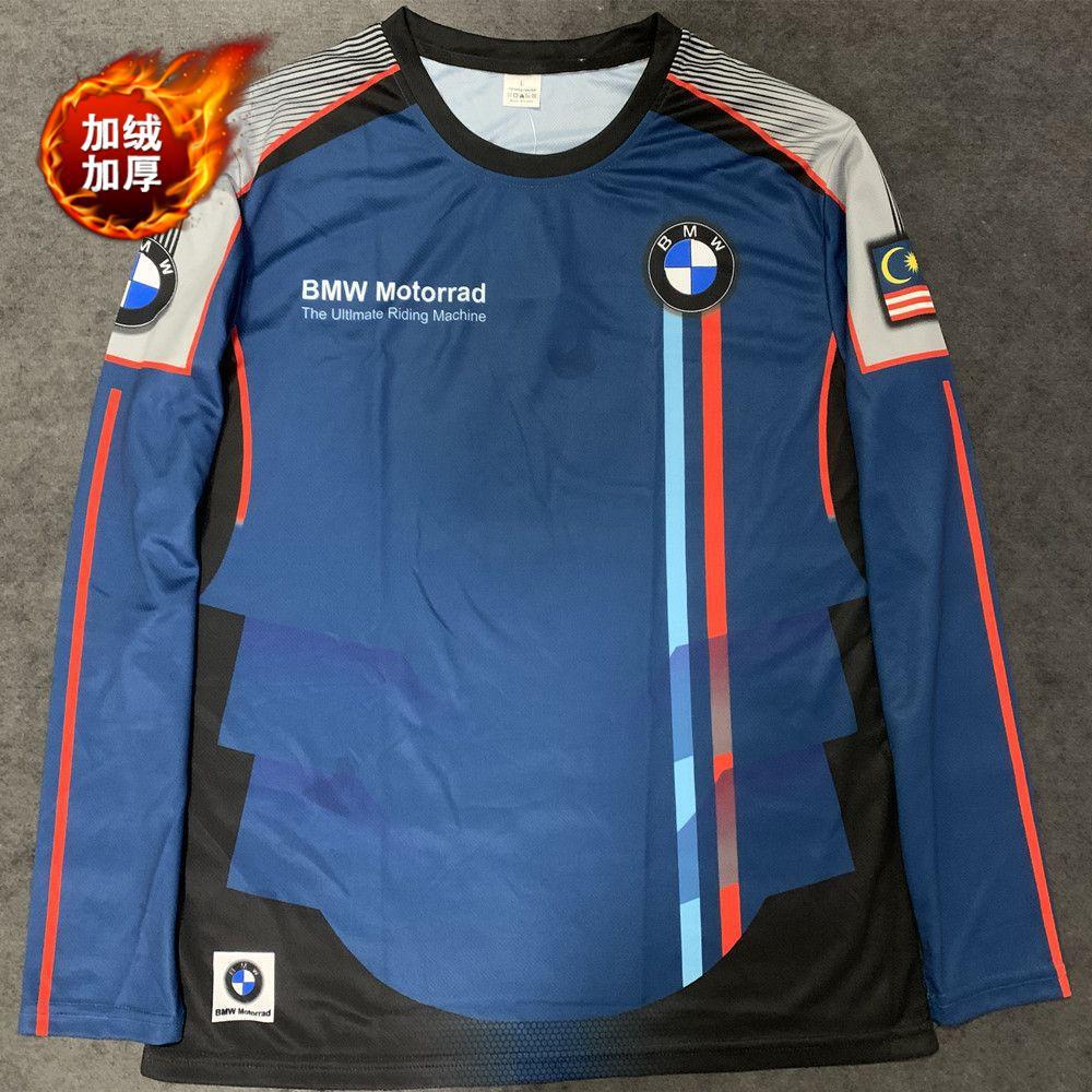 欧美原单moto赛车T恤摩托车骑行抓绒保暖赛道工作服骑士文化衫