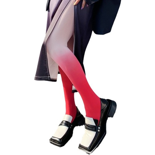 80D Gradient Color Leggings Pantyhose Colored Silk Socks Spring and Summer High-Elasticity Nylon Satin Sexy Personalized Beautiful Leg Base Socks