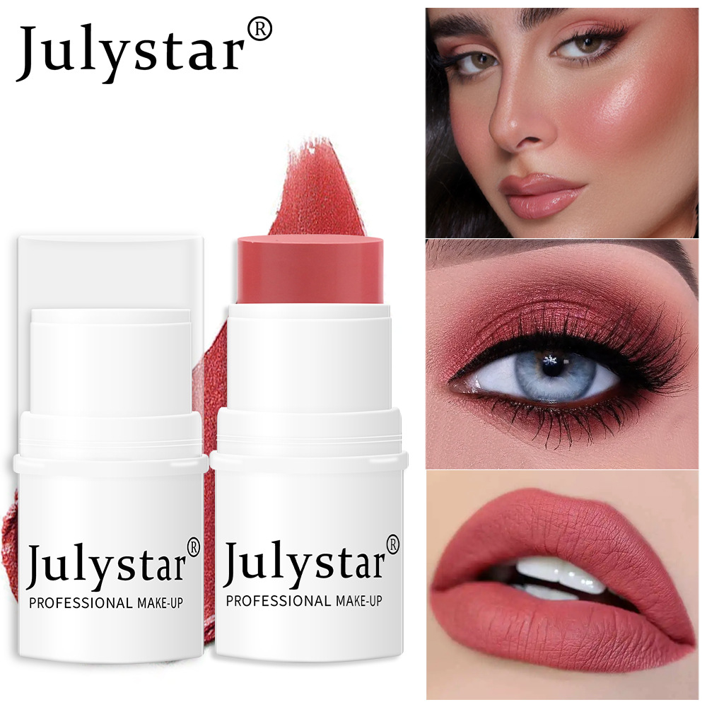 Julystar Highlight Contour Rouge Powder Blusher Blush Cream Matte Blush Stick Monochrome Blush