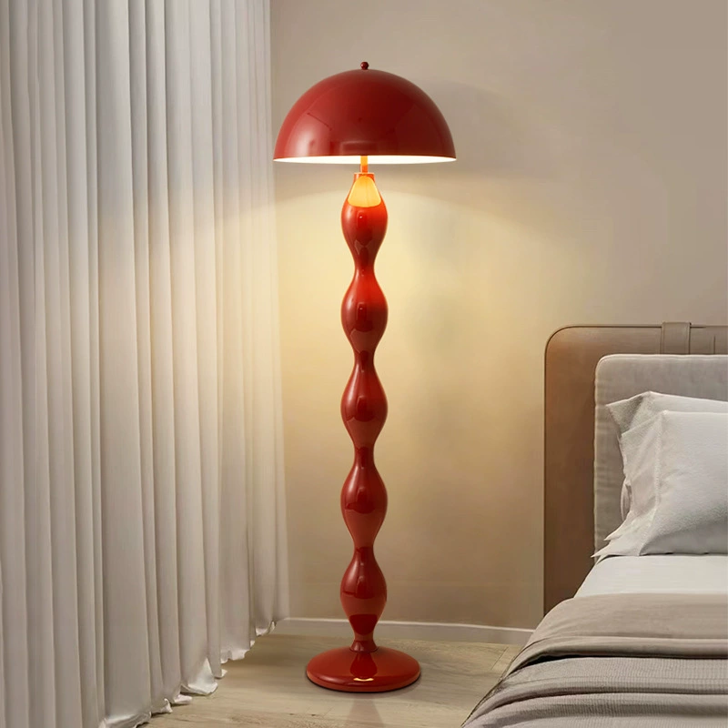 Настольная? Нет, половая? Wait: The phrase is floor lamp with clove mushrooms, cream design sofa for living room, lights