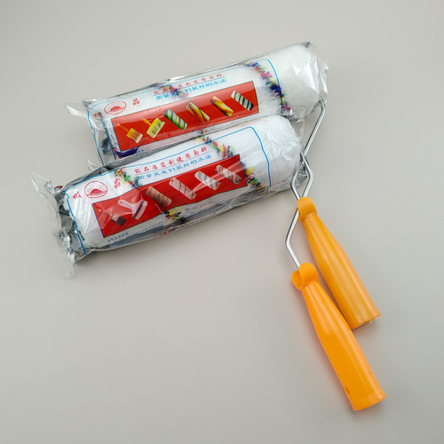 Factory wholesale roller brush latex paint roller 4 inches 6 inches 9 inches blue and yellow striped roller long hair colored roller