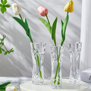 Factory Direct Sales Anti-Fall Acrylic Vase Imitation Crystal Glass Vase Transparent Restaurant Table Small Flower Arrangement Table Flower