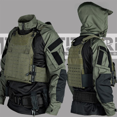 ブラックグレーインダストリアルアサルトSP2バージョンタクティカルトップ戦闘服春秋長袖風カエルスーツパンツスーツジャケット