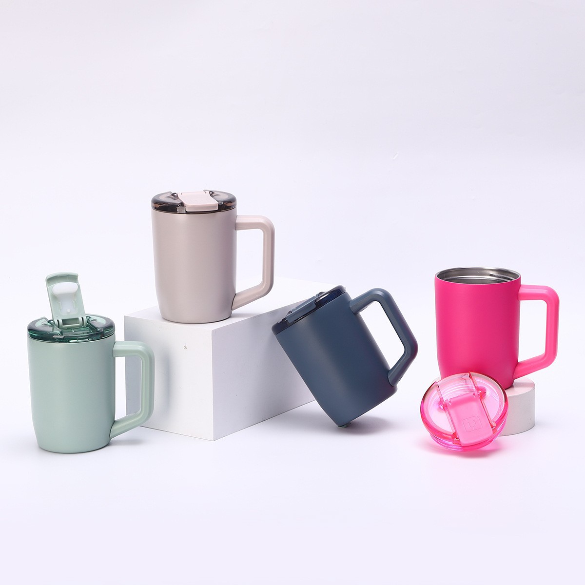 Nuevos productos transfronterizos de acero inoxidable 15oz taza de mango taza de oficina de negocios portátil taza de café taza de café taza